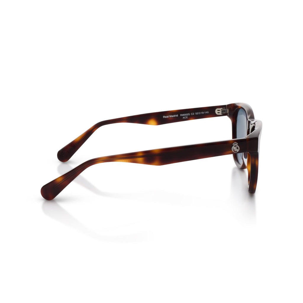 Real Madrid Acetate Round Sunglasses Havana - View 4