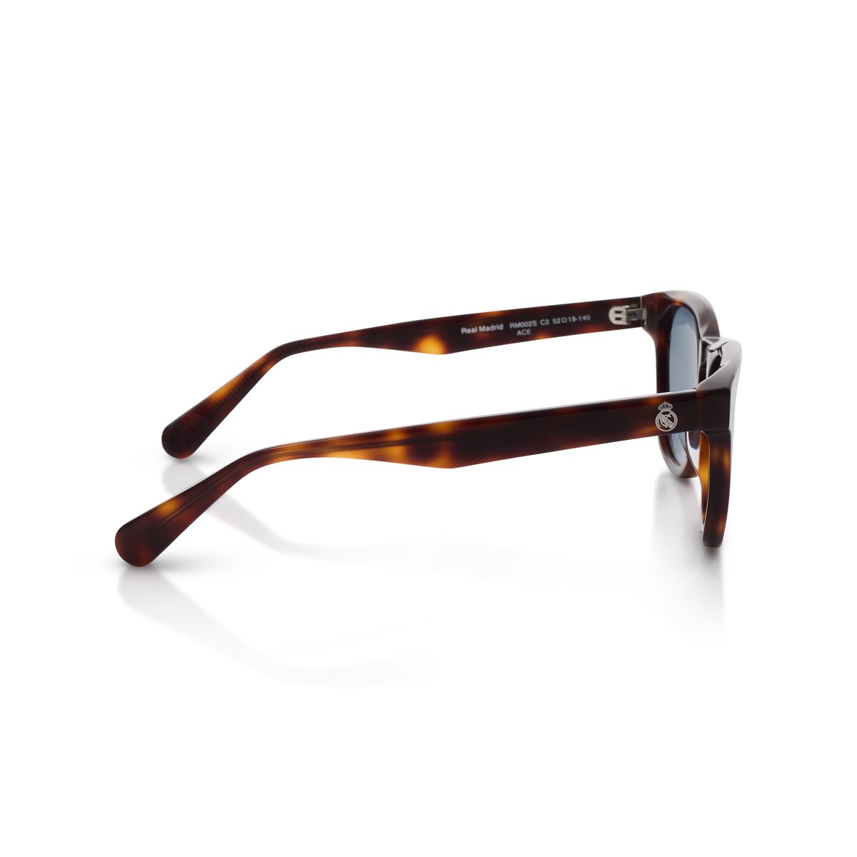 Real Madrid Acetate Round Sunglasses Havana - View 4