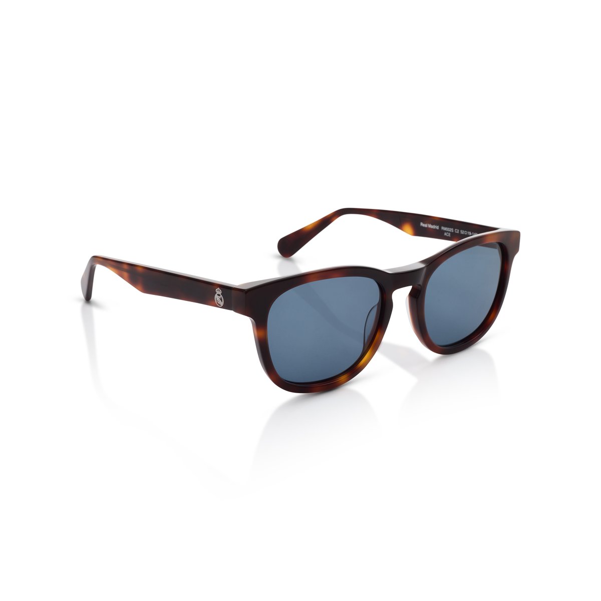 Real Madrid Acetate Round Sunglasses Havana - View 6
