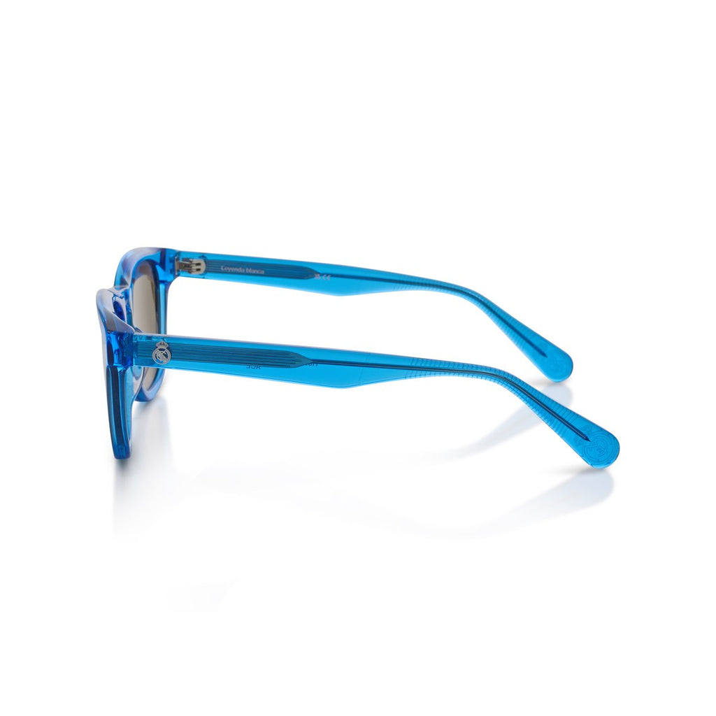 Real Madrid Acetate Round Sunglasses Blue - View 3