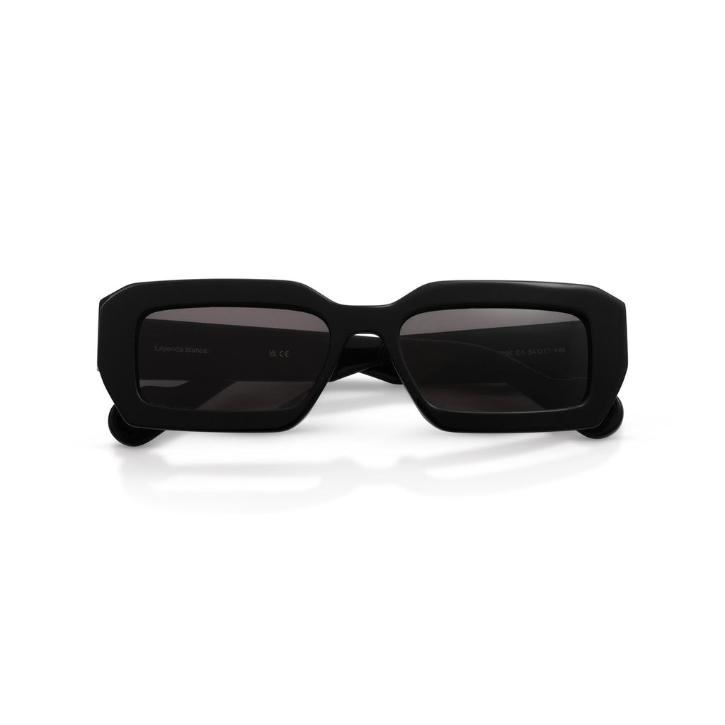 Real Madrid Acetate Rectangle Sunglasses Black - View 5