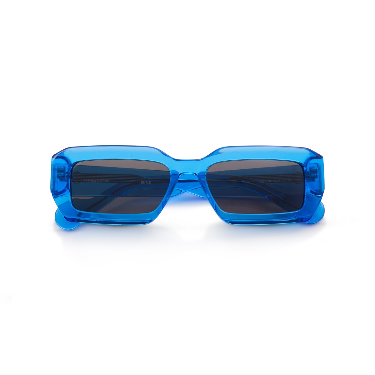 Real Madrid Acetate Rectangle Sunglasses Blue - View 5